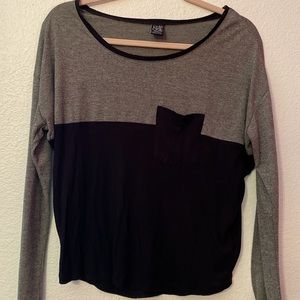 Black and grey long sleeve shirt
